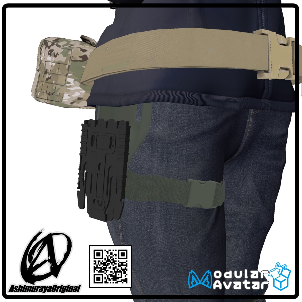 【桔梗、しなの、森羅用】ベルトループ&ストラップ【コンバットパンツ向け】