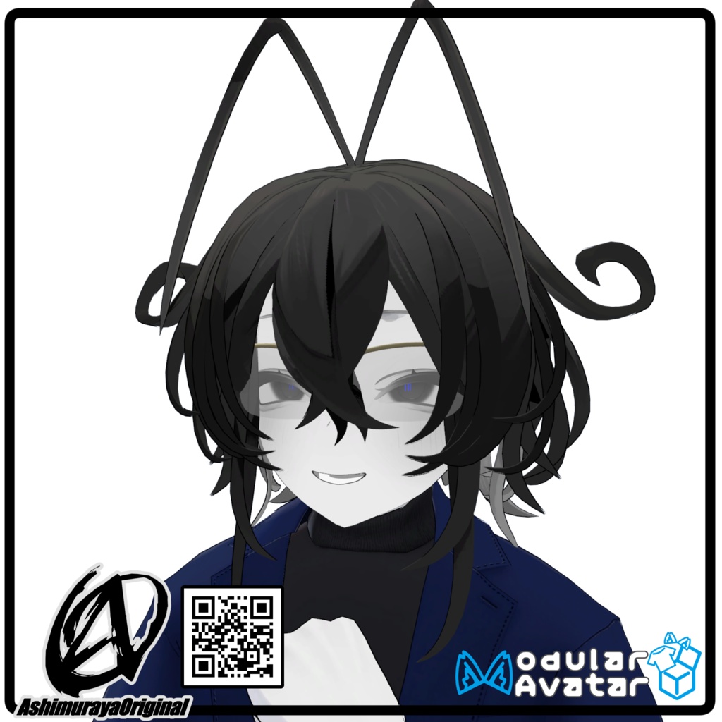 【MA,複数アバター対応】ハーフリムシューティングサングラス Breeze【脚村屋】