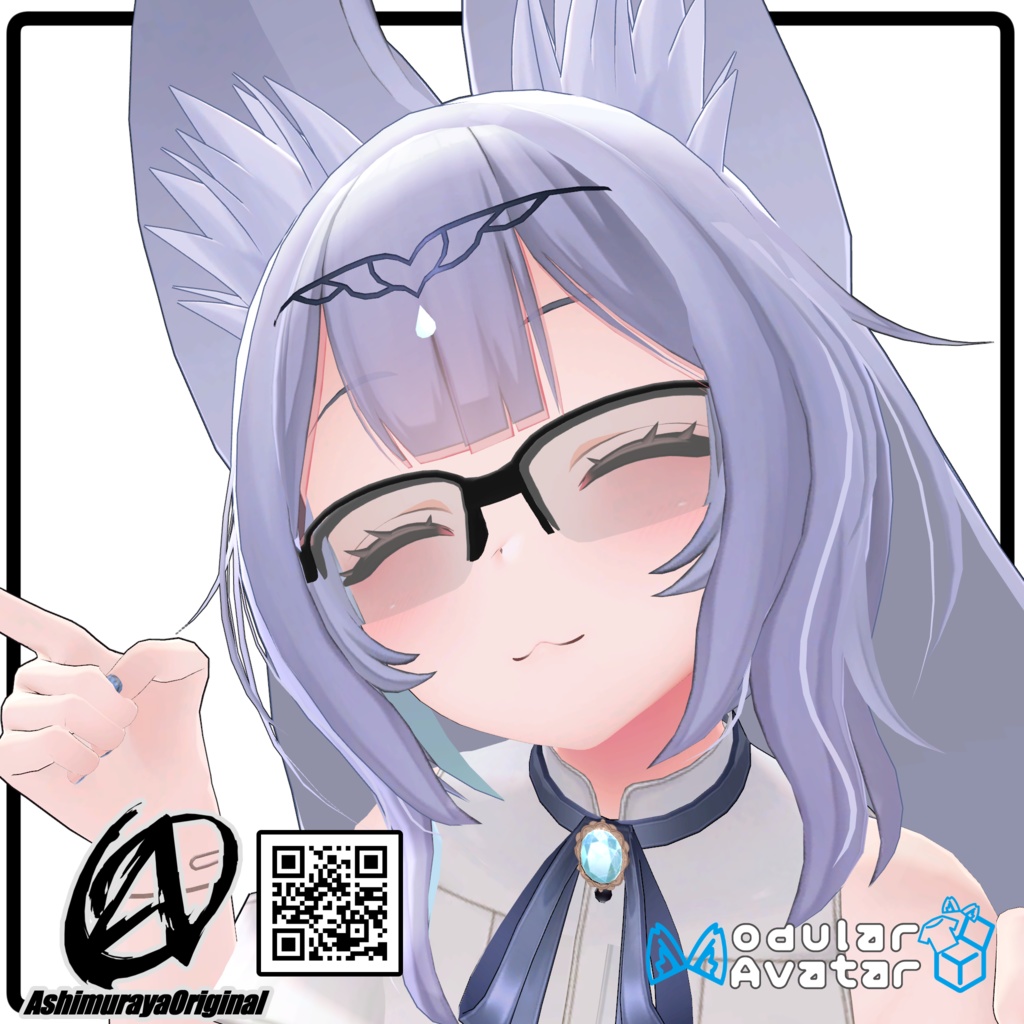 【MA,複数アバター対応】ハーフリムシューティングサングラス Breeze【脚村屋】