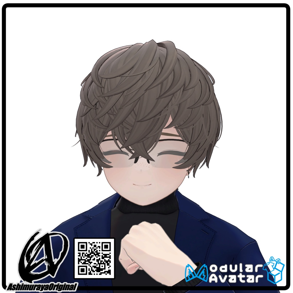 【MA,複数アバター対応】ハーフリムシューティングサングラス Breeze【脚村屋】