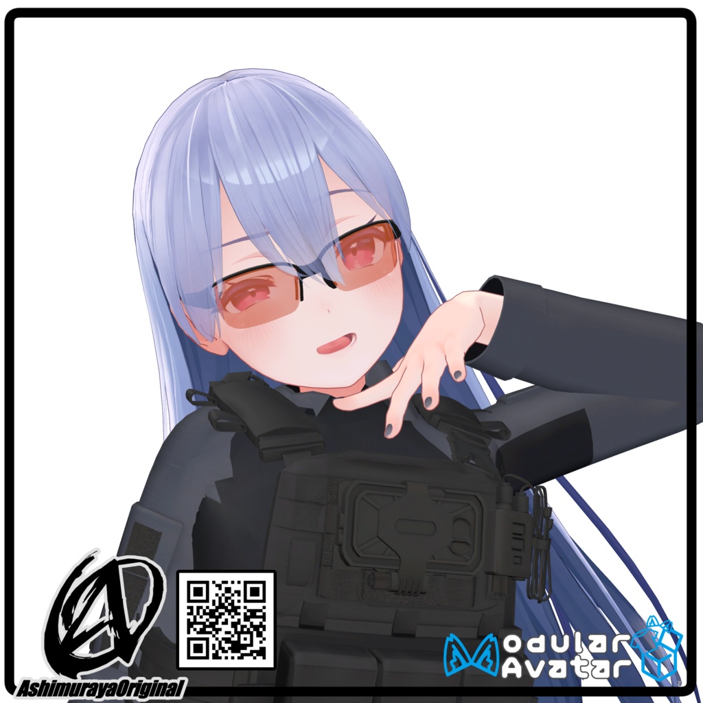 【MA,複数アバター対応】ハーフリムシューティングサングラス Breeze【脚村屋】