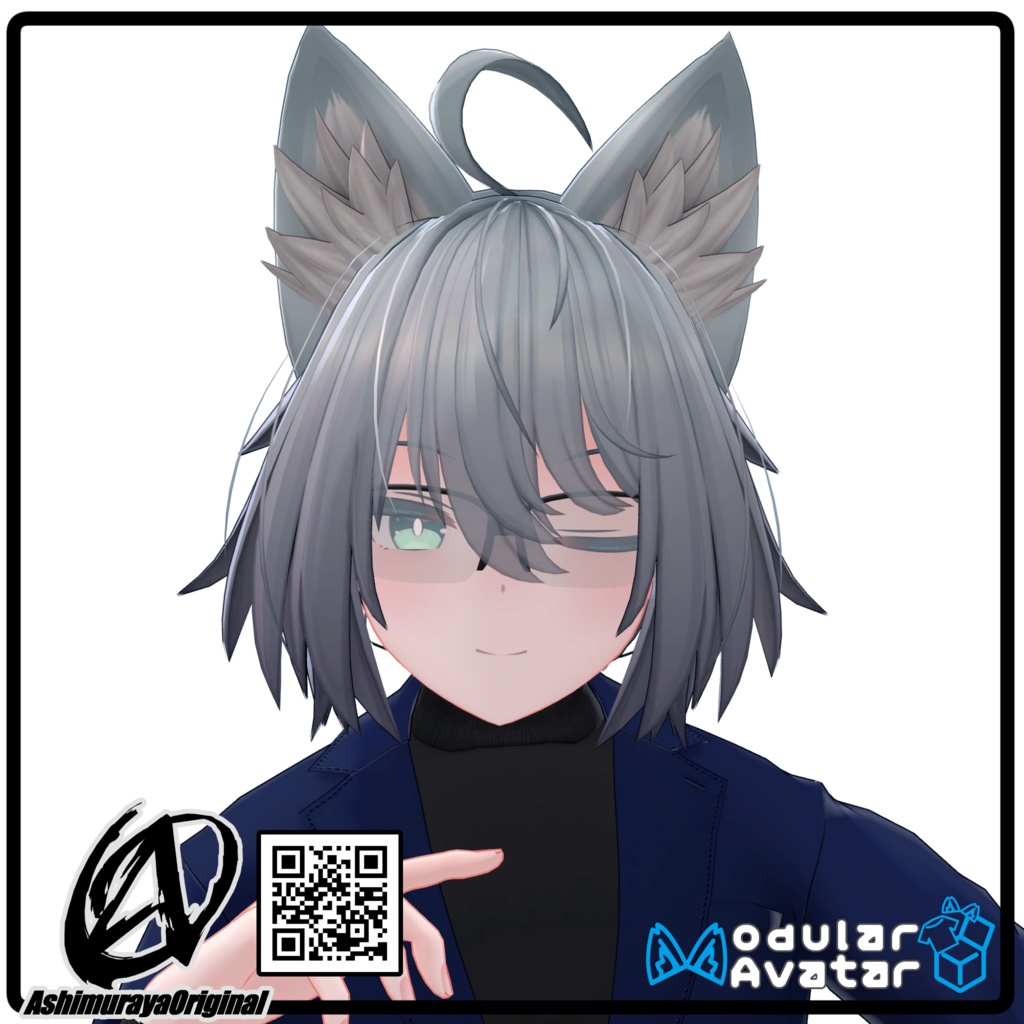 【MA,複数アバター対応】ハーフリムシューティングサングラス Breeze【脚村屋】