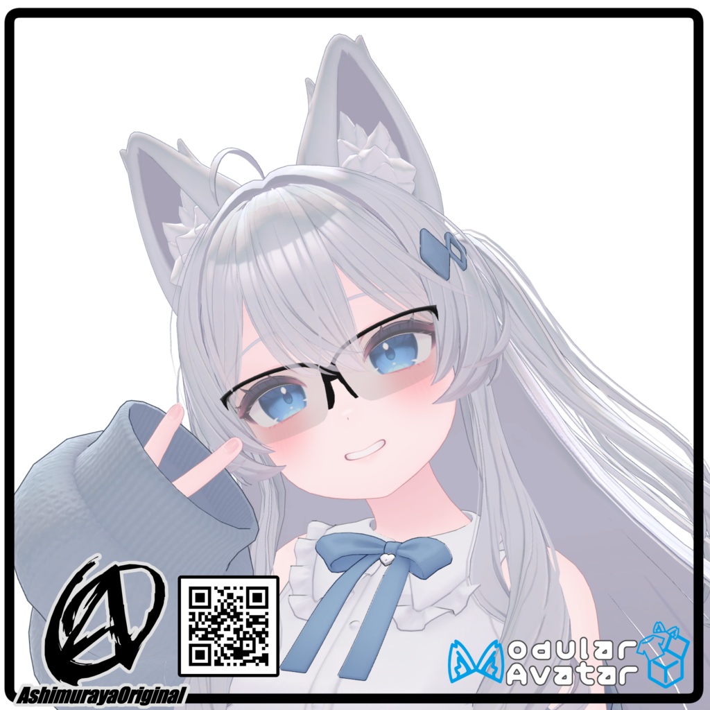 【MA,複数アバター対応】ハーフリムシューティングサングラス Breeze【脚村屋】