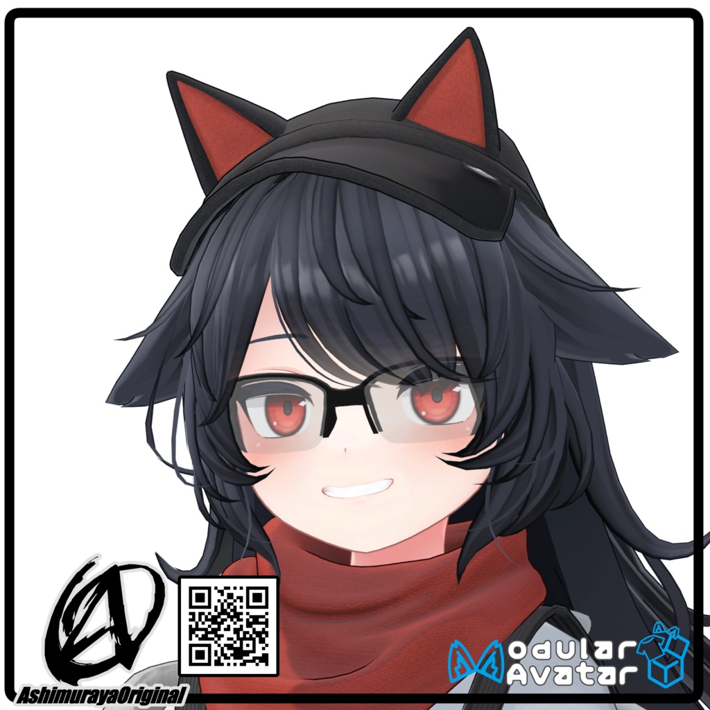 【MA,複数アバター対応】ハーフリムシューティングサングラス Breeze【脚村屋】