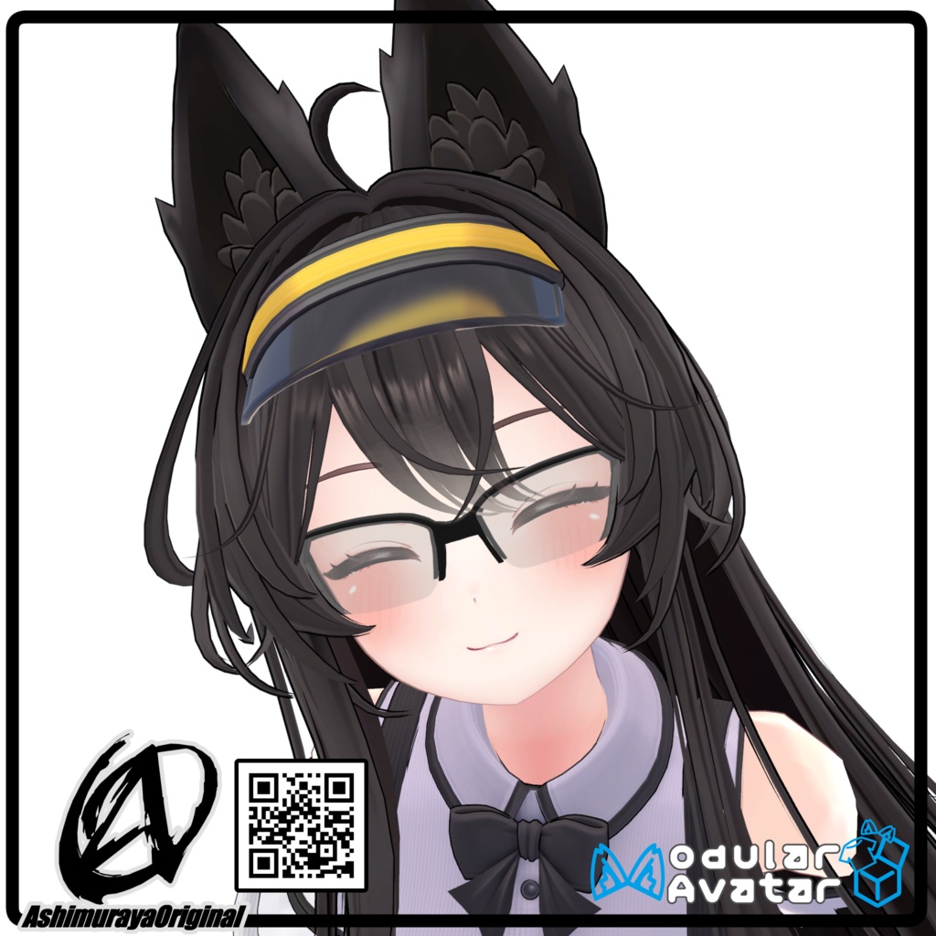 【MA,複数アバター対応】ハーフリムシューティングサングラス Breeze【脚村屋】