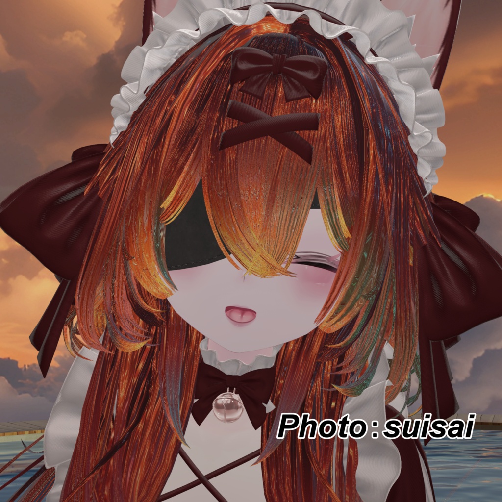 【複数アバター対応】半円型眼帯 -Half Round Eyepatch-【 #脚村屋】