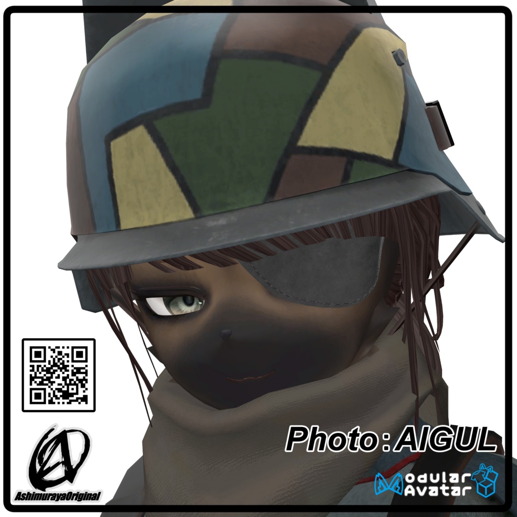 【複数アバター対応】半円型眼帯 -Half Round Eyepatch-【 #脚村屋】