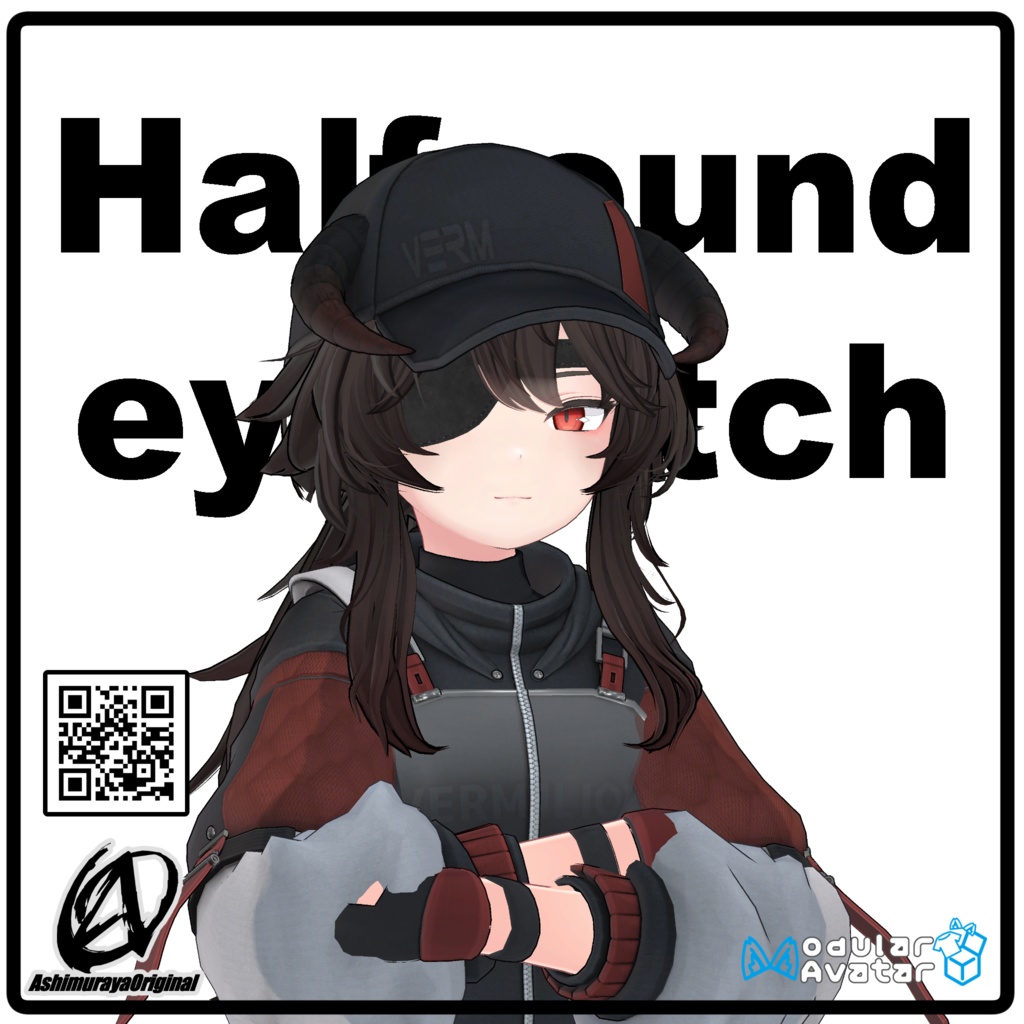 【複数アバター対応】半円型眼帯 -Half Round Eyepatch-【 #脚村屋】