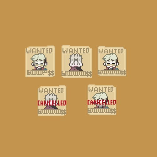 pictsquare用素材(32×32)トライガン ヴァッシュ手配書(原作系デザイン・リブート)