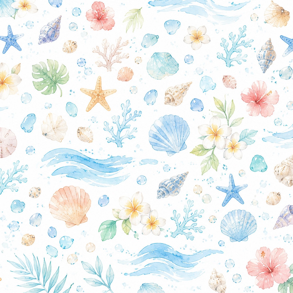 夏のデジタルペーパー素材集|海&花火デザイン 2種類セット【商用利用OK】