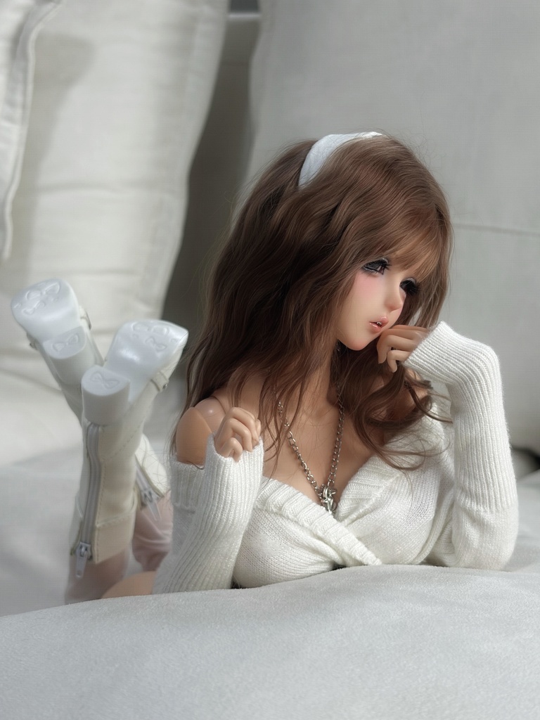 【受注生産】オフショルダーニットワンピース　　キャストドール　ドール衣装　1/4 スケール　MDD　MSD BJD ブラインドドール　DOLL