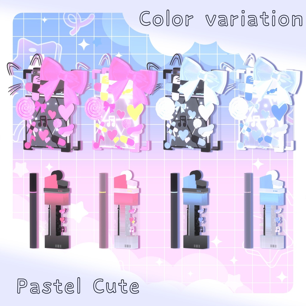 💫セール中💫【さたにあ式タバコギミック対応】差し替えモデルPastel Cute #Levy_shop