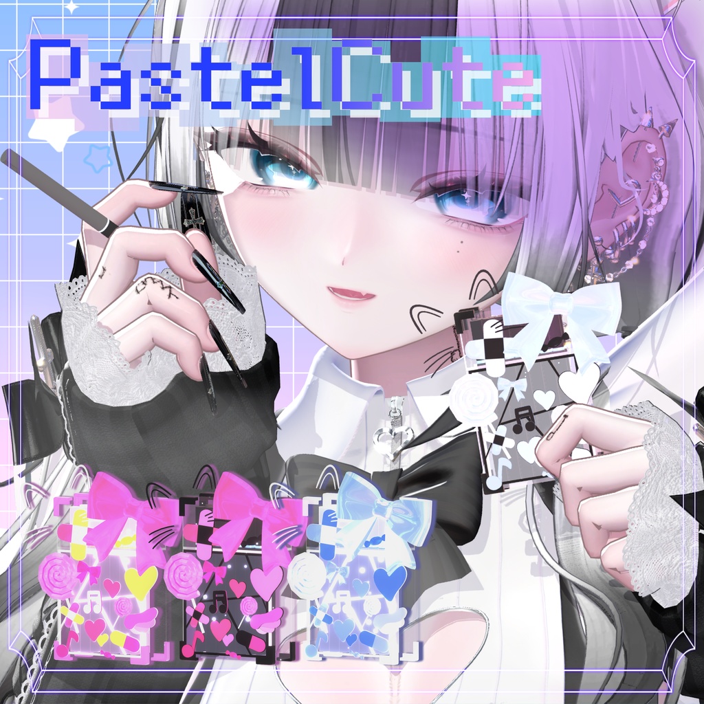 💫セール中💫【さたにあ式タバコギミック対応】差し替えモデルPastel Cute #Levy_shop