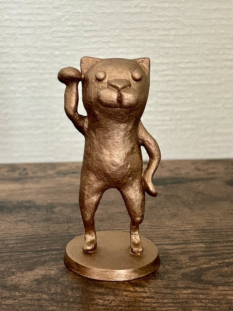 ブロンズ招き猫　右手