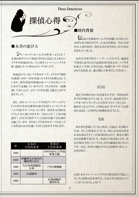 三人探偵(新CoCシナリオ集)