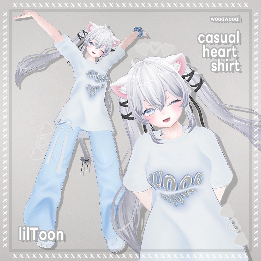 【 Sio 転用 】casual heart shirt★