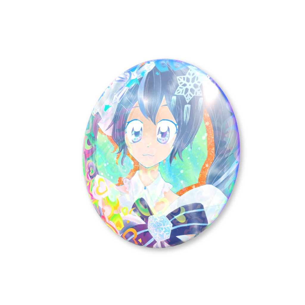 雪ミクファンアート缶バッチ