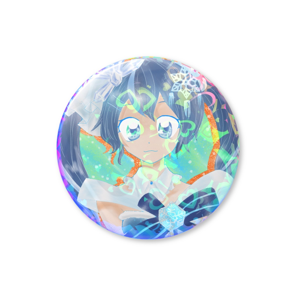 雪ミクファンアート缶バッチ