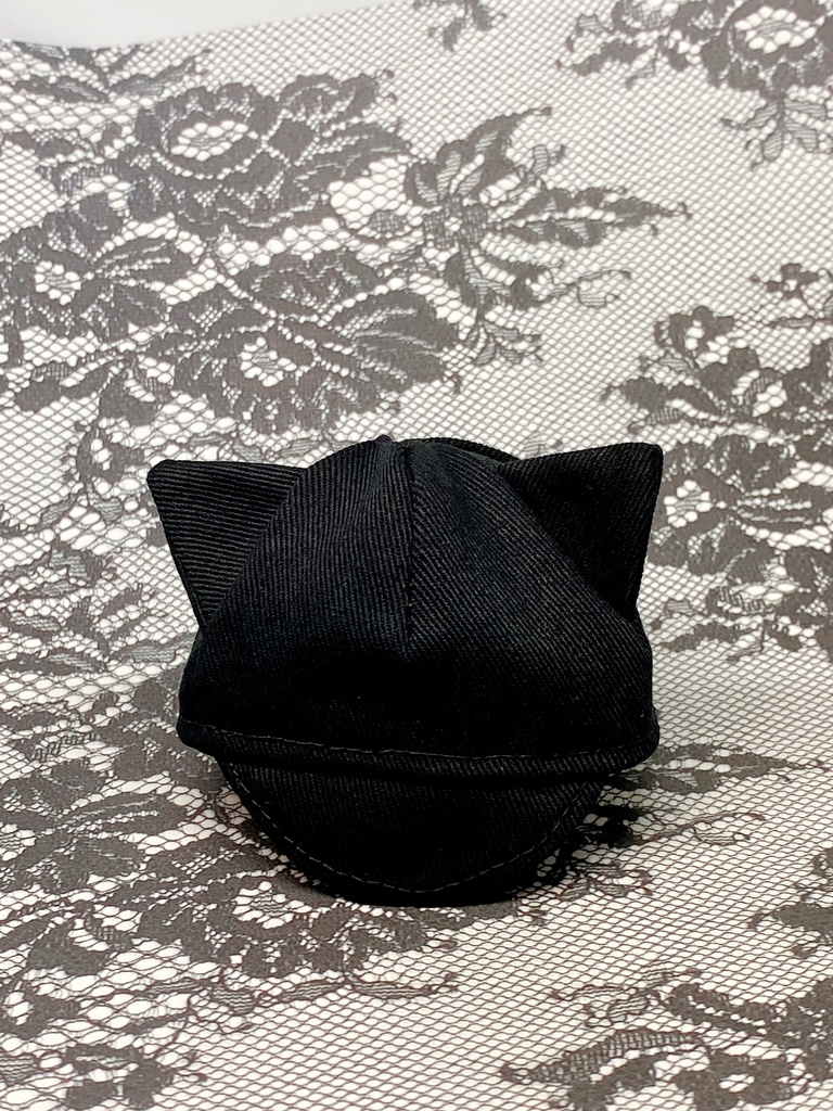黒猫のキャップ（フラット耳）