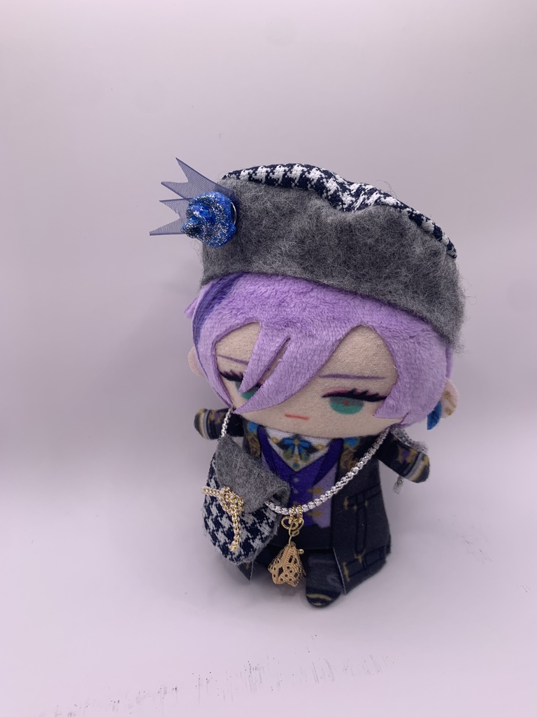 ぬい服10cm・ベレー帽・ポシェット・ピンバッジ