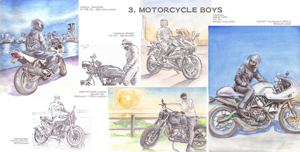 【匿名配送】ZONN's Motorcycle Illustrations 3