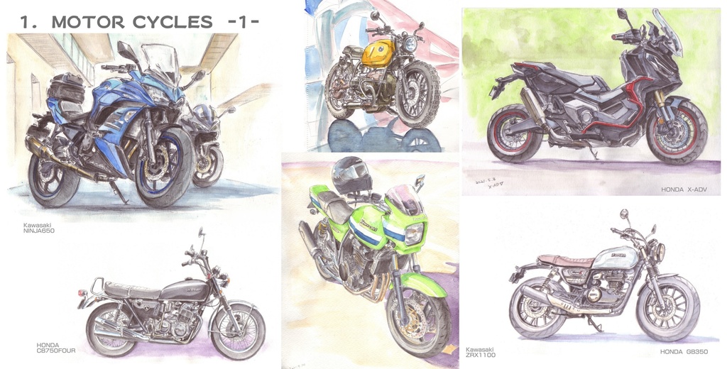 【匿名配送】ZONN's Motorcycle Illustrations 3