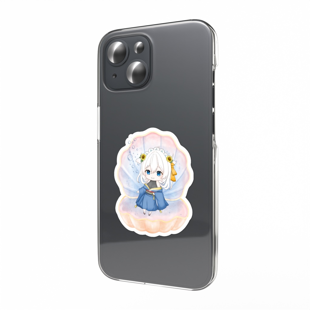 日向るいかちみキャラステッカー貝殻