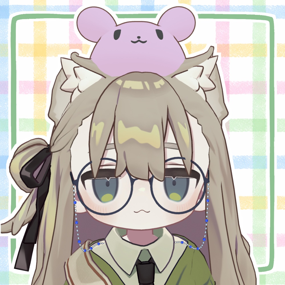 【キプフェル対応】ゆれるチェーン付き丸メガネ