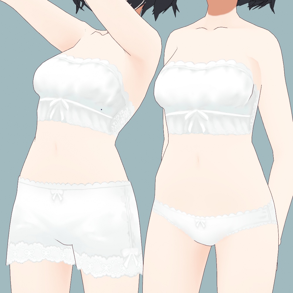【VRoidテクスチャ】白いワンピースと麦わら帽子【VRoid texture】【夏服】