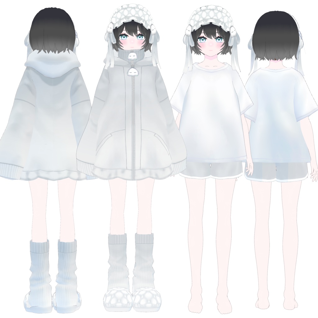 【VRoid正式版】おばけパーカーセット Sleepy ghost loungewear【冬服】