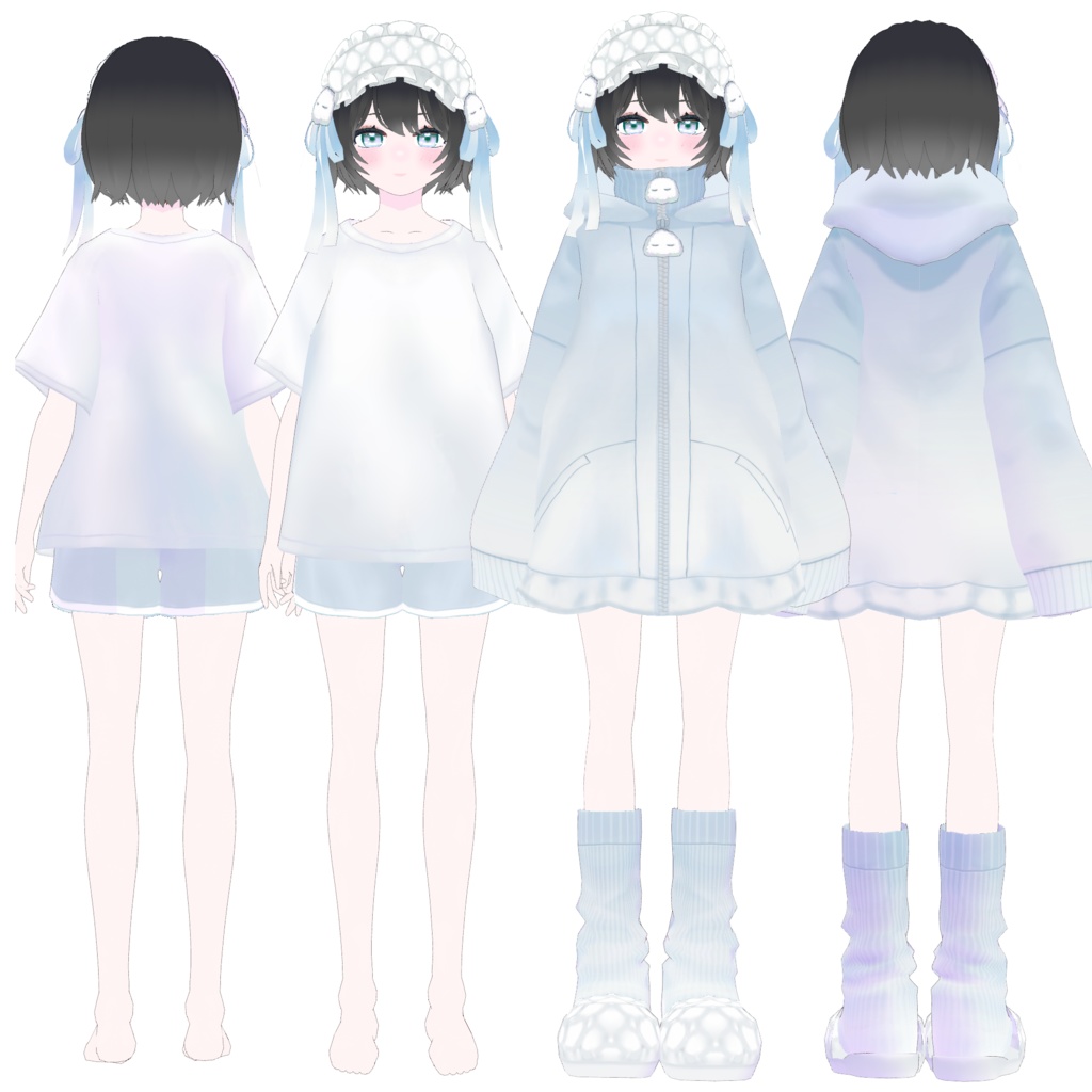 【VRoid正式版】おばけパーカーセット Sleepy ghost loungewear【冬服】