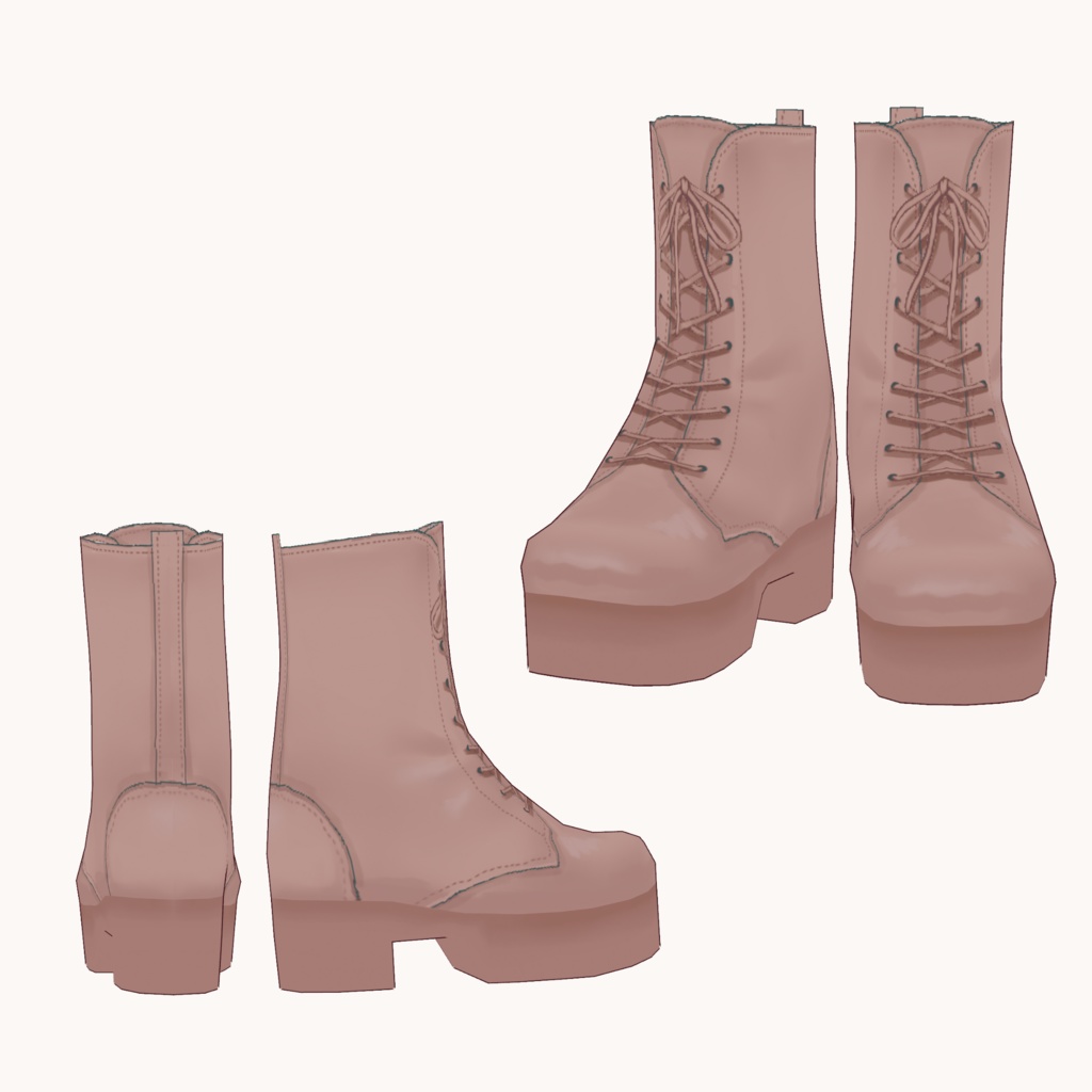 【VRoid】編み上げブーツと靴下のセット lace up boots&socks【正式版】