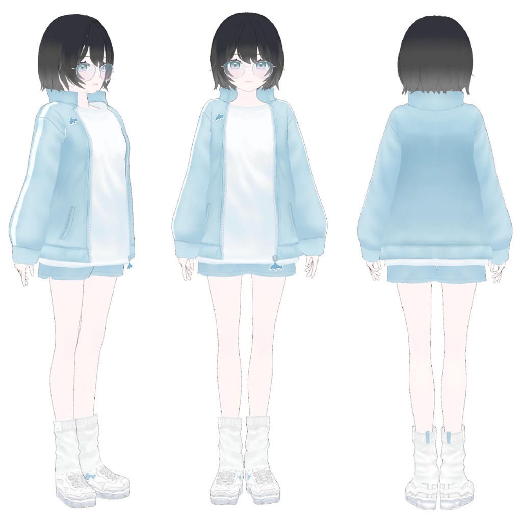 【VRoid正式版】イルカジャージセット Dolphin relax tracksuit【VRoid texture】