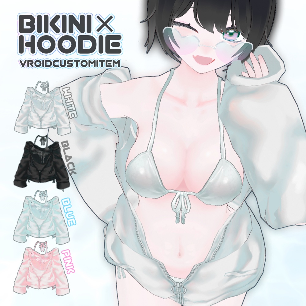 【VRoid】パーカー水着 bikini×hoodie【夏服】