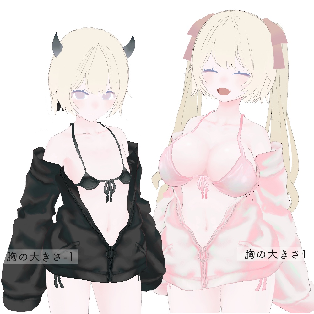 【VRoid】パーカー水着 bikini×hoodie【夏服】