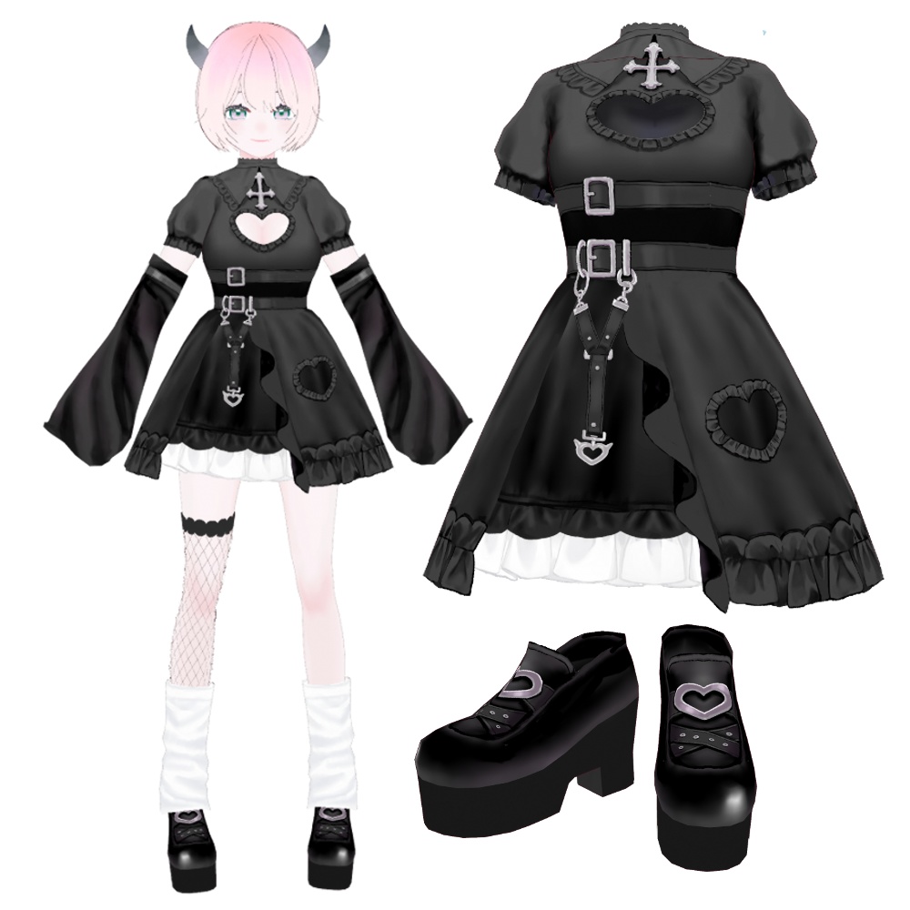 【VRoid】地雷ゴスワンピ SWEET DEVIL♡OUTFIT