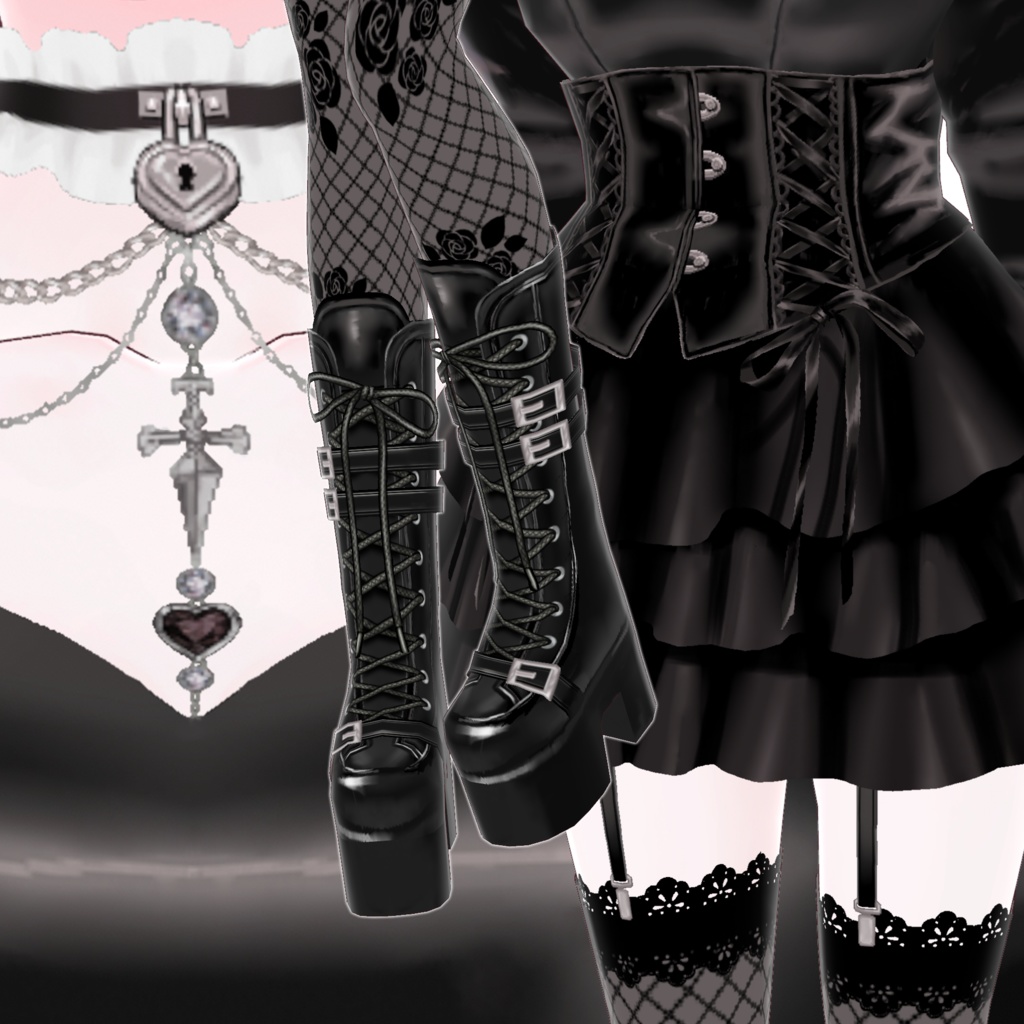 【VRoid】ナイトメア・パーティ・ドレス †Nightmare party dress†