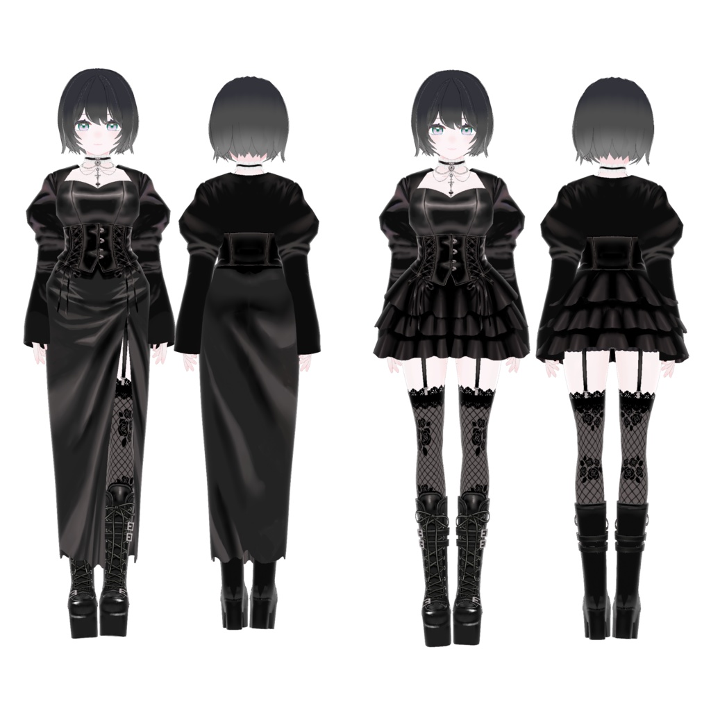 【VRoid】ナイトメア・パーティ・ドレス †Nightmare party dress†