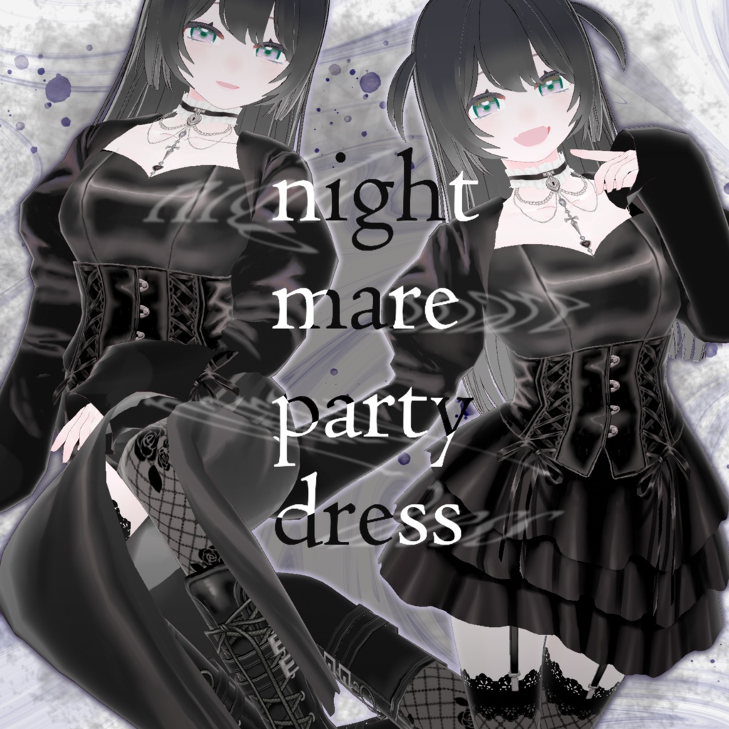 【VRoid】ナイトメア・パーティ・ドレス †Nightmare party dress†