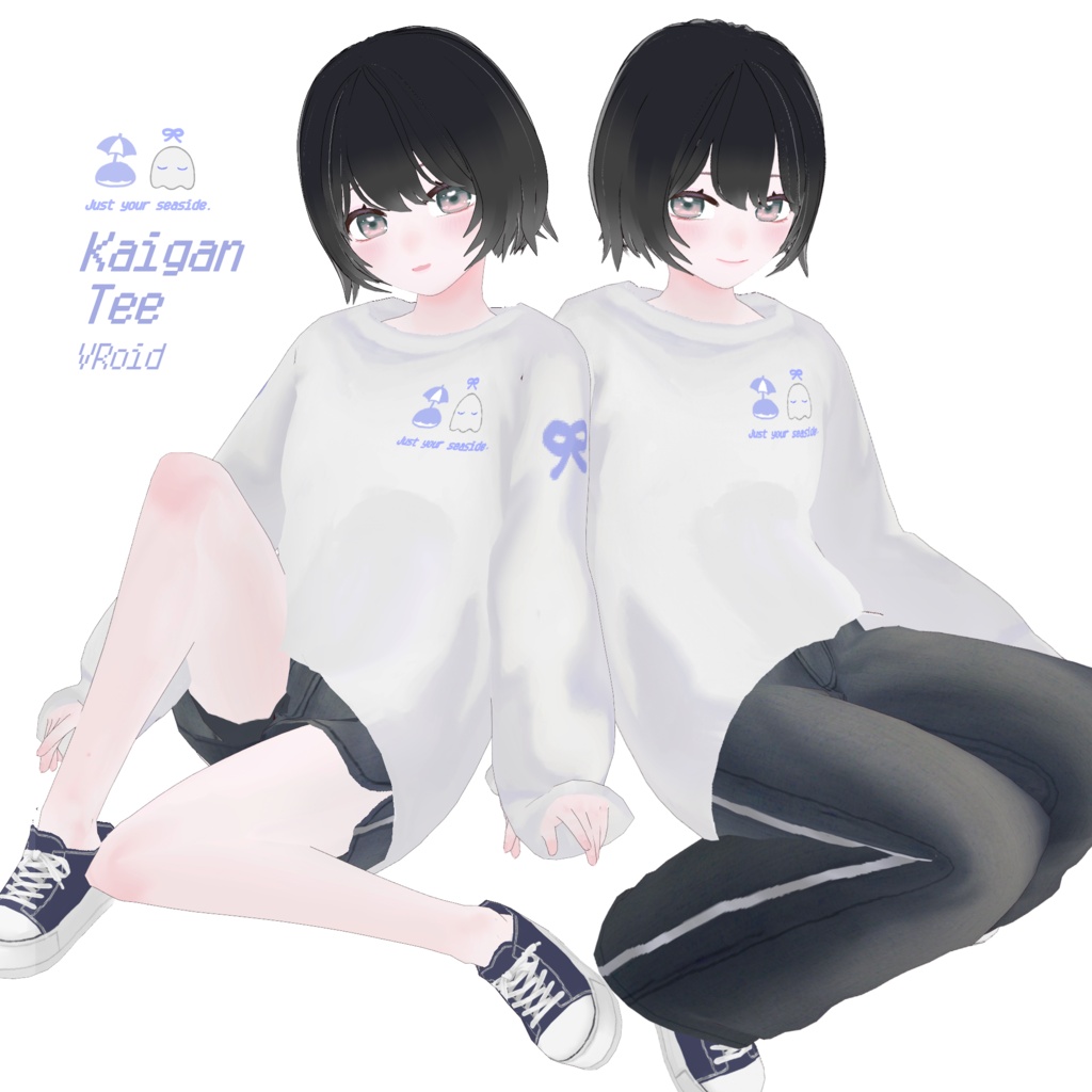【VRoid】白Tズボン Kaigan-Tee【FREE】