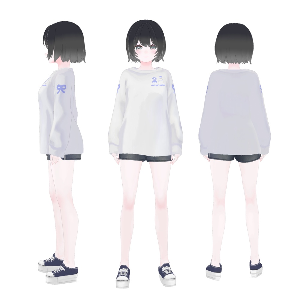 【VRoid】白Tズボン Kaigan-Tee【FREE】