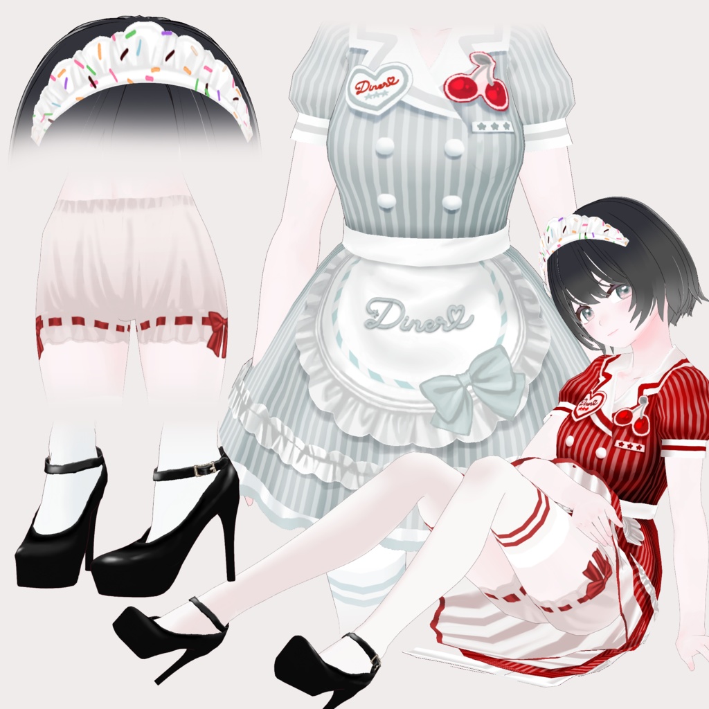 【VRoid】エクストラ ホイップ・ダイナー 🍒 Extra Whip Diner