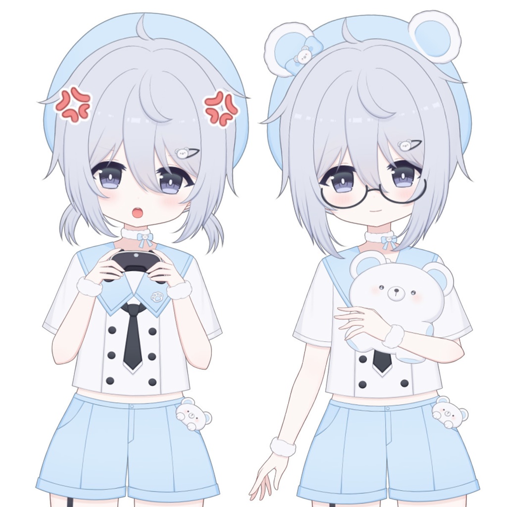 【限定一点】青白くま【Live2dモデル】【VTS対応】
