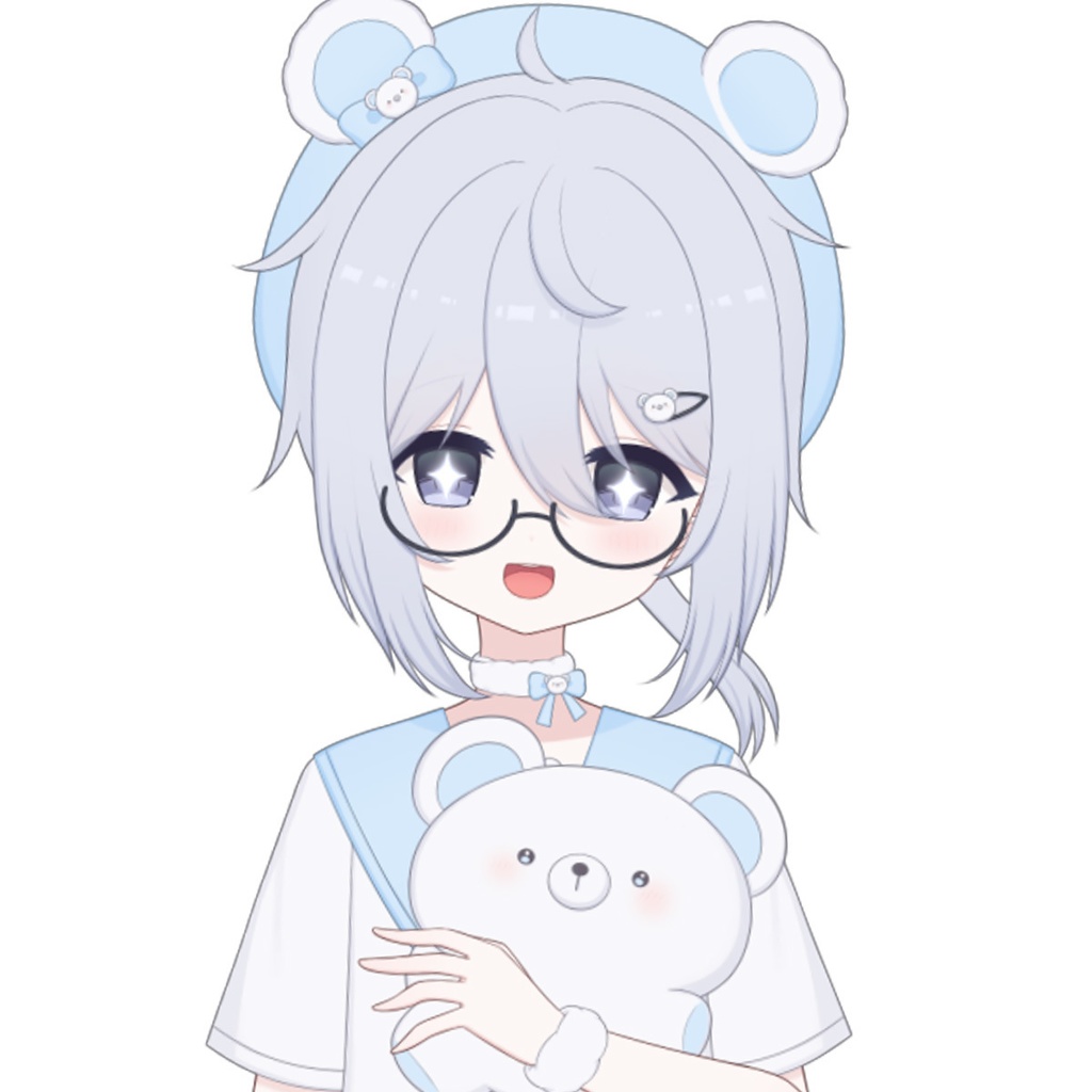 【限定一点】青白くま【Live2dモデル】【VTS対応】