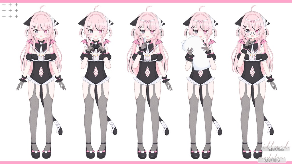 【限定一点】ピンク髪悪魔猫【Live2dモデル】【VTS対応】