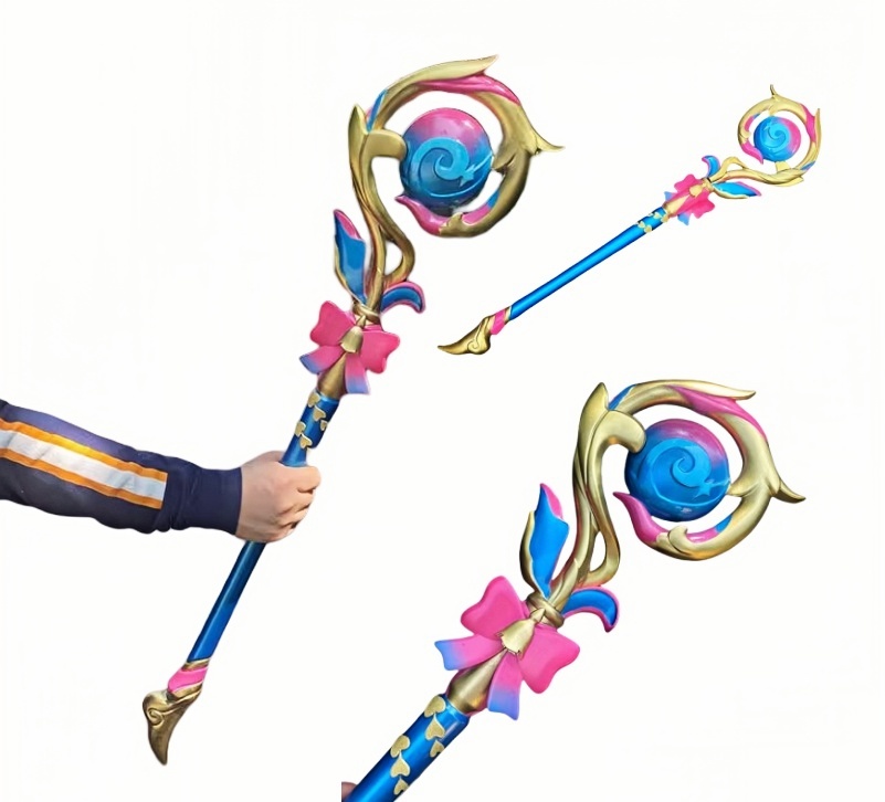 Monenjoy 崩壊スターレイル  ヒアンシー　餅武器　コスプレ道具　法杖　武器モデル　90cm　PU製　道具