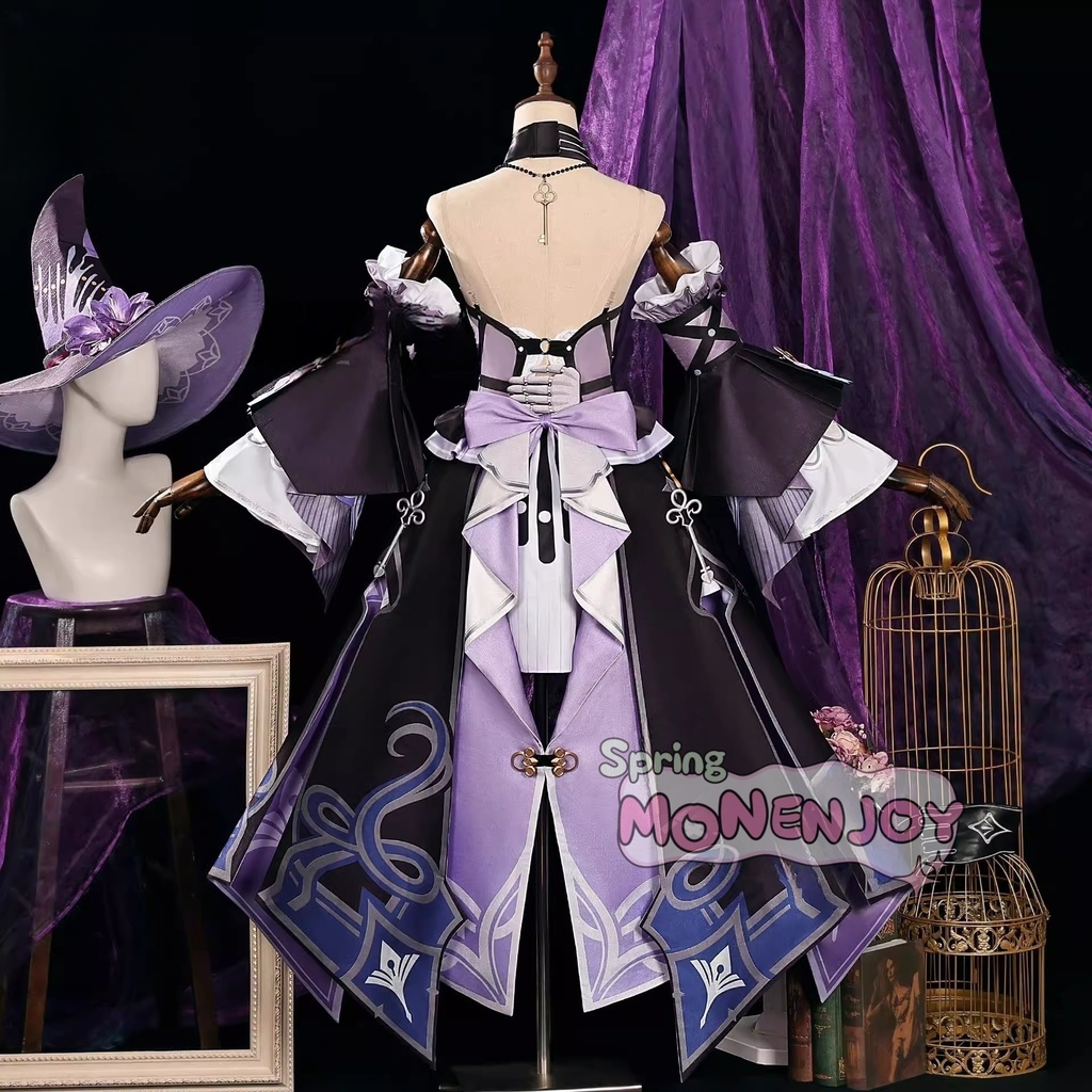 Monenjoy 崩壊スターレイル マダムヘルタ コスプレ衣装 洋服 ワンピース 3d樹脂製アクセサリー コスチュームGS1204