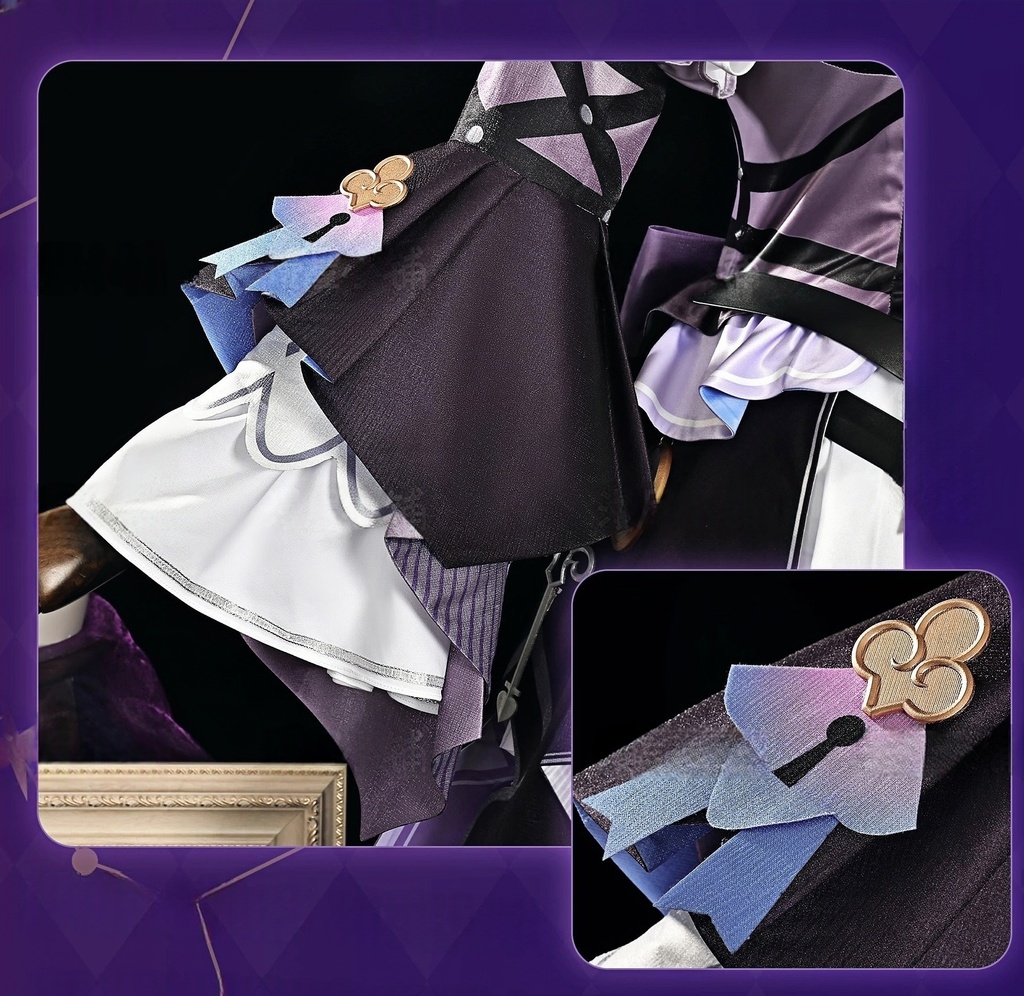 Monenjoy 崩壊スターレイル マダムヘルタ コスプレ衣装 洋服 ワンピース 3d樹脂製アクセサリー コスチュームGS1204