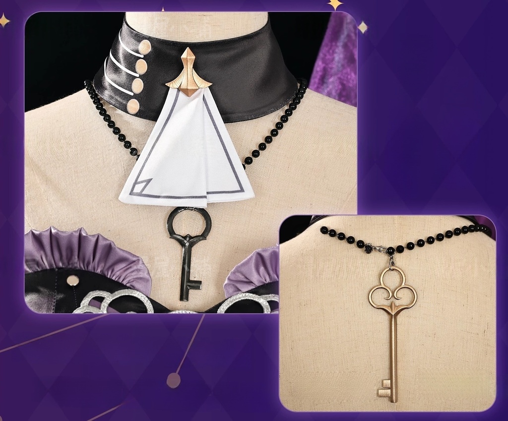 Monenjoy 崩壊スターレイル マダムヘルタ コスプレ衣装 洋服 ワンピース 3d樹脂製アクセサリー コスチュームGS1204