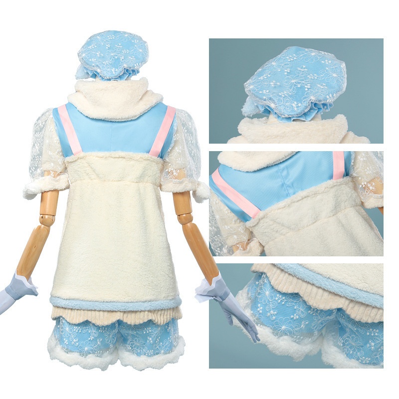 Monenjoy インフィニティニキ ふわもこに溺れる 純潔の守り コスプレ衣装 パステルブルーの水波 洋服 可愛い イベントGS1307